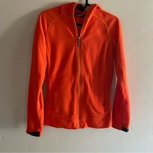 Norrona warm1 zip hoodie polartec fleece layering XS Hot Chili